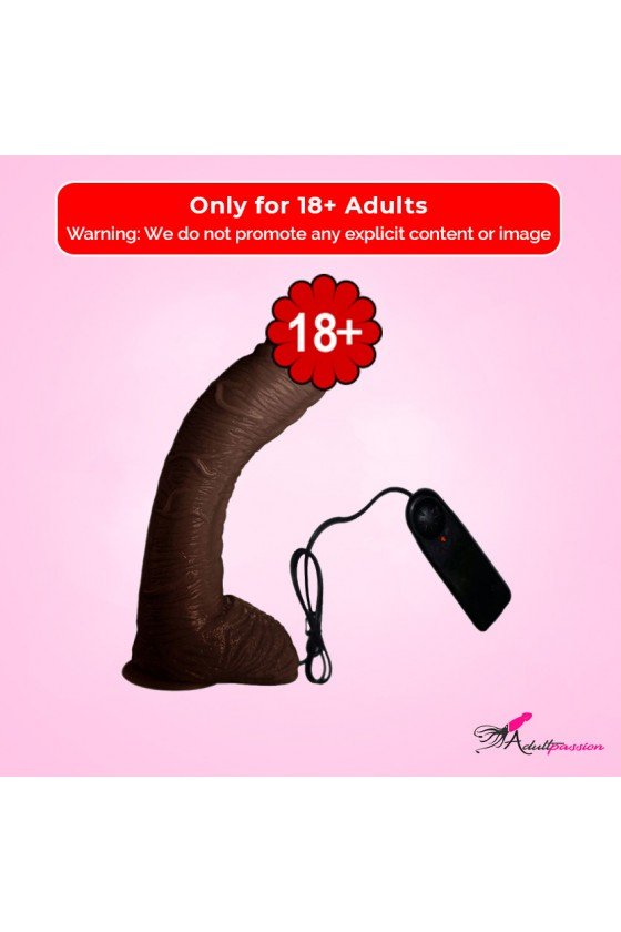 Big Bent 10" Realistic Vibrator Suction Cup Chocolate Dong Vibrator RSV-075