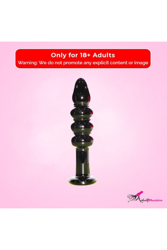 Black Beaded Glass Dildo...